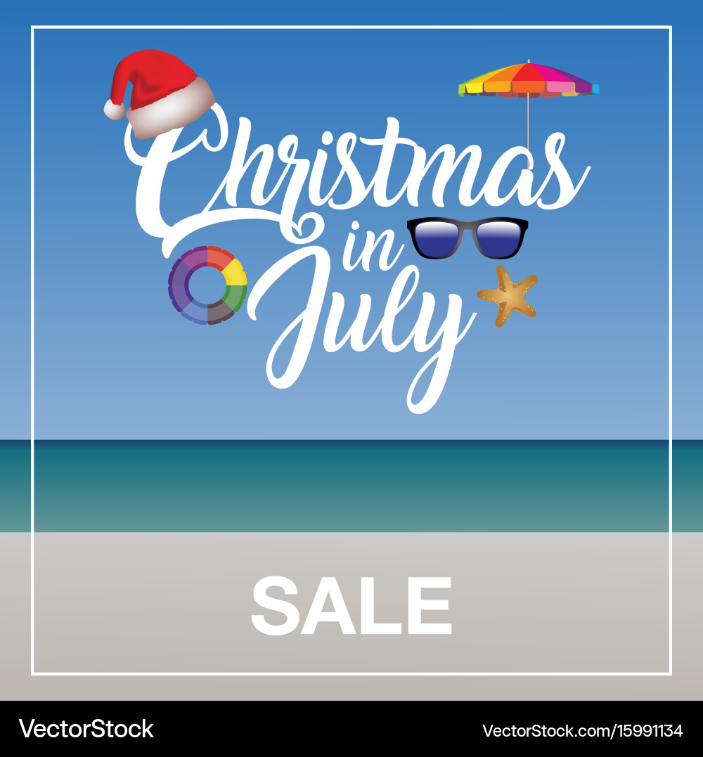 Weihnachten im Juli Verkauf Marketing vektorbild