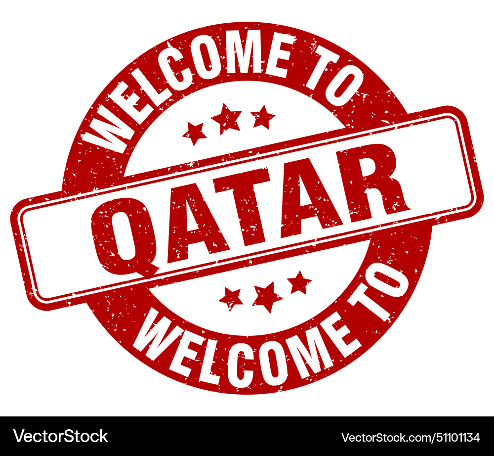 Welcome to qatar stamp round sign Royalty Free Vector Image