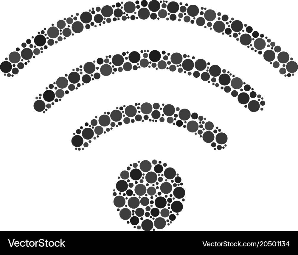 Wi-fi source composition of dots Vector Image