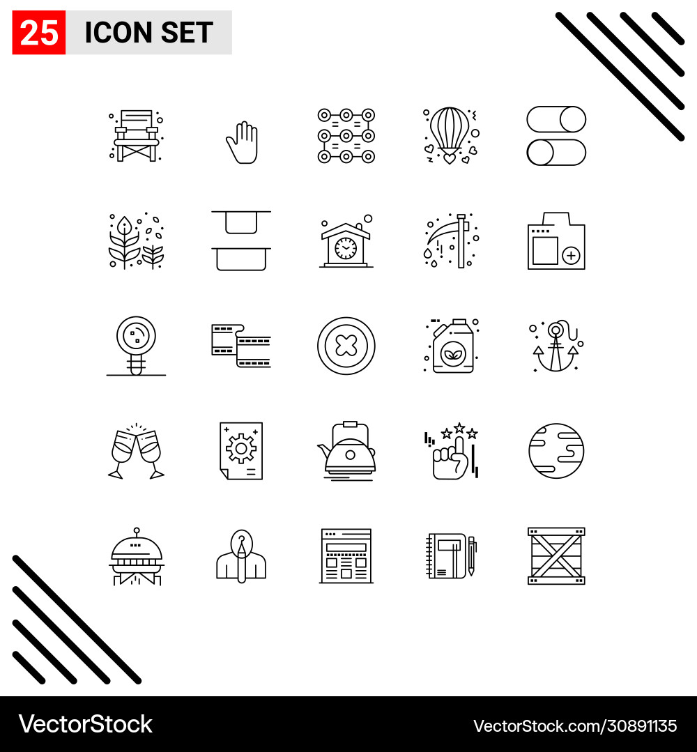 25 universal lines set for web and mobile Vector Image