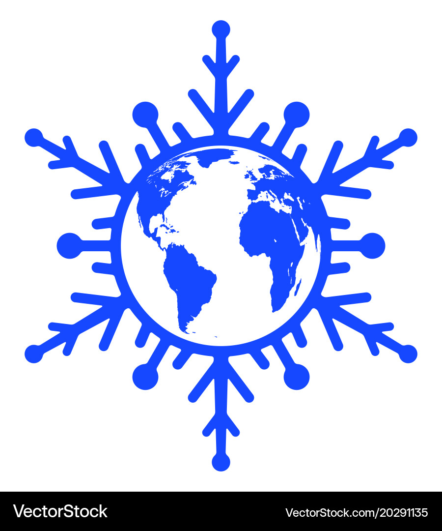 Abstract globe snowflake vector image