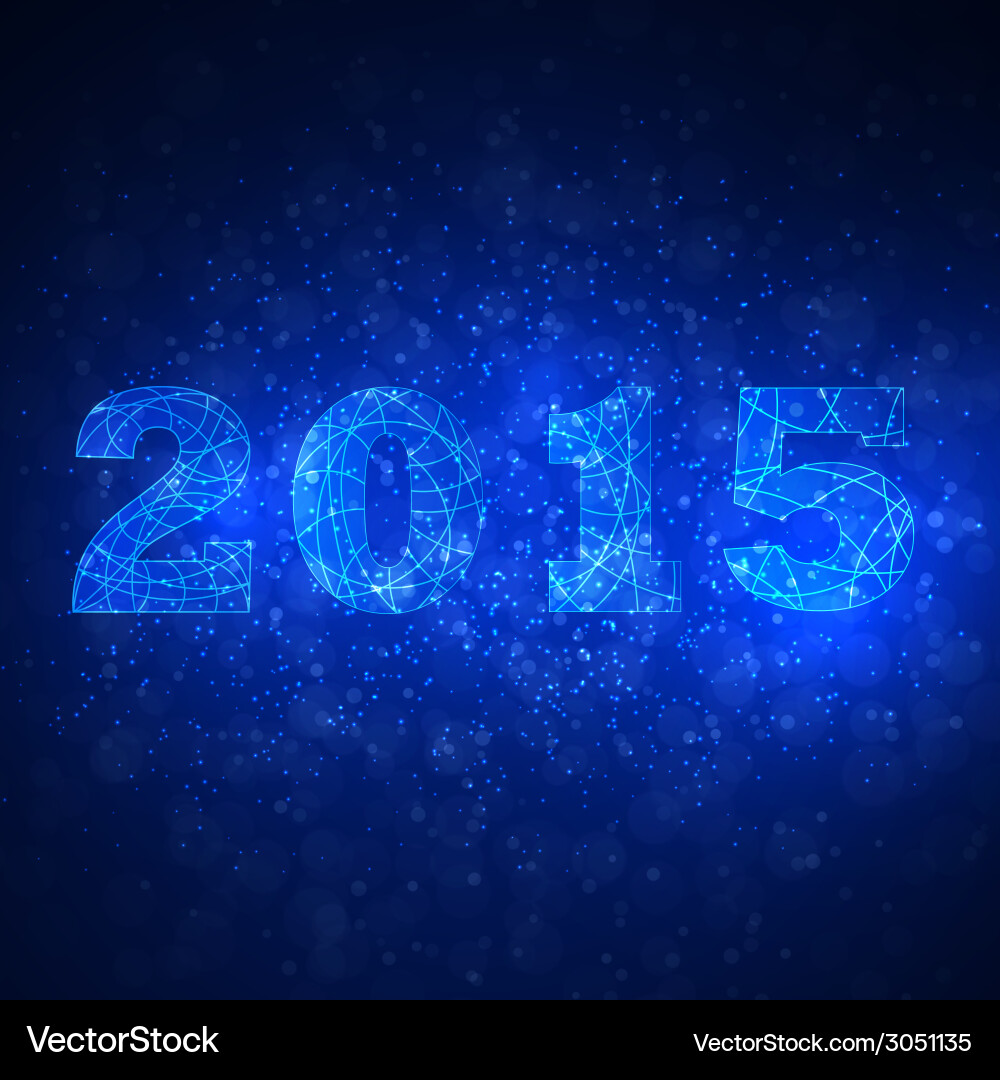 Abstract space background with 2015 Vector Image