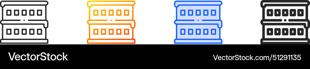 Building iconthin linear gradient blue stroke Building iconthin linear gradient blue stroke vector image