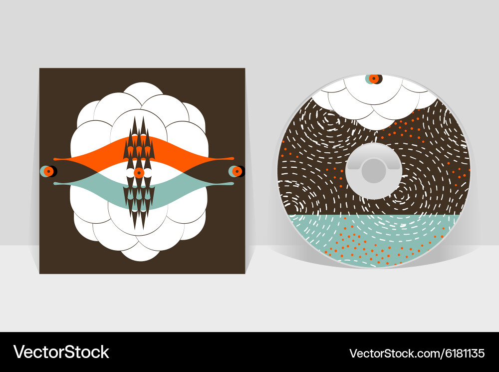 Cd cover design template abstract linear pattern vector image