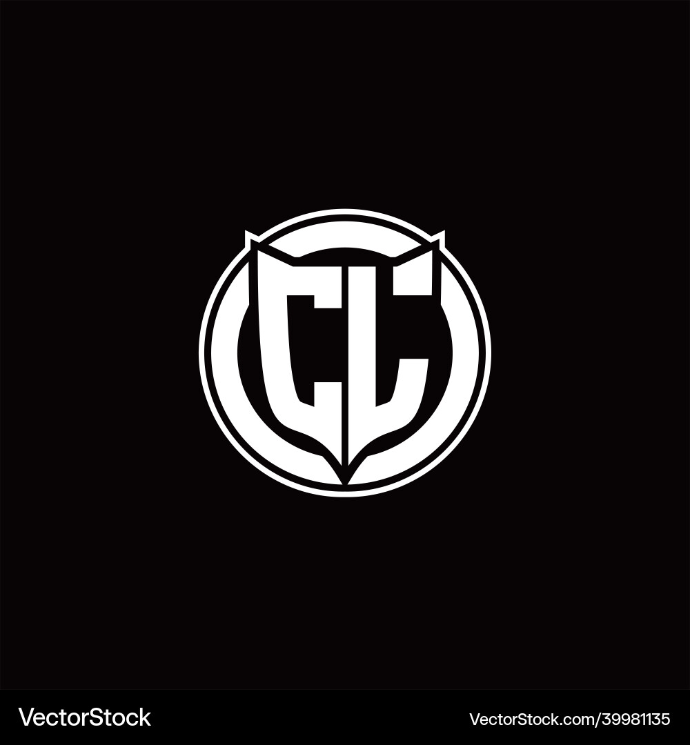 Cl logo monogram with shield and circluar shape Vector Image