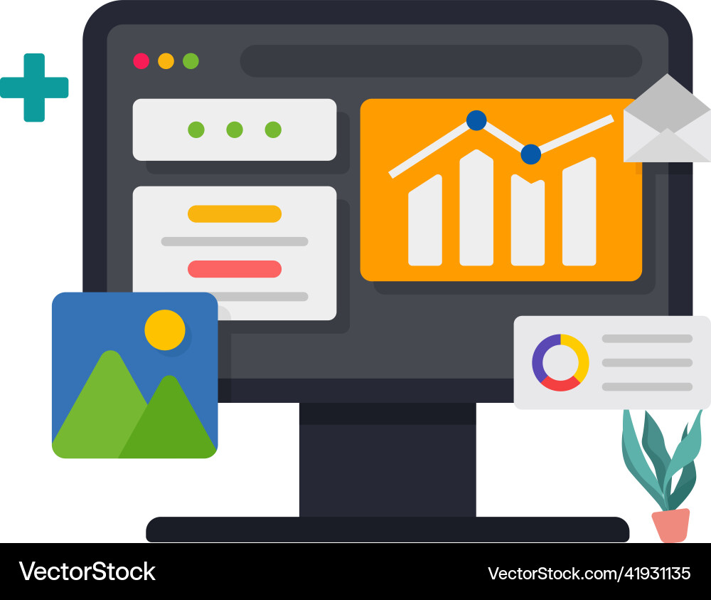 Computer open pages template for web Vector Image