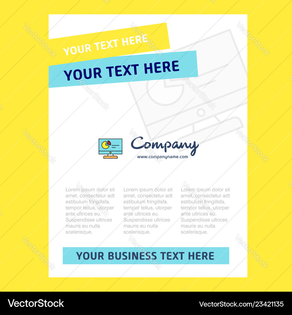 Computer presentation title page design Computer presentation title page design vector image
