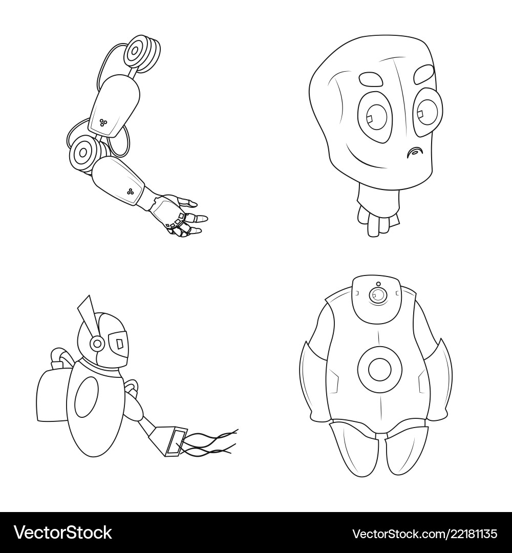 Design of robot and factory symbol set Vector Image