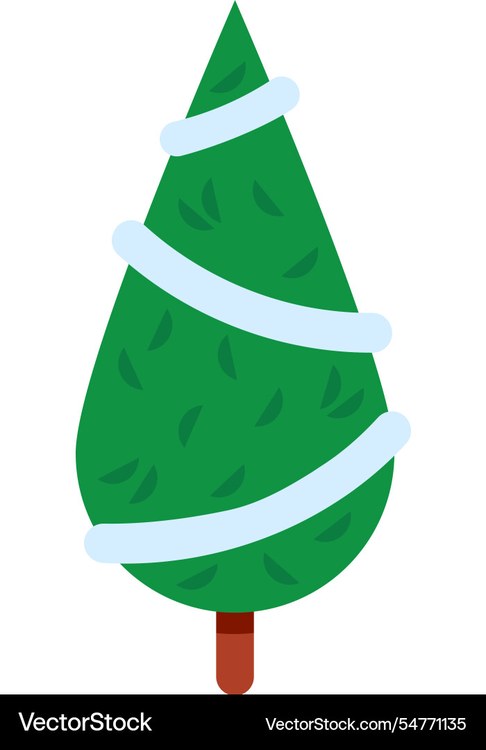 Green christmas tree decorated with light blue Green christmas tree decorated with light blue vector image