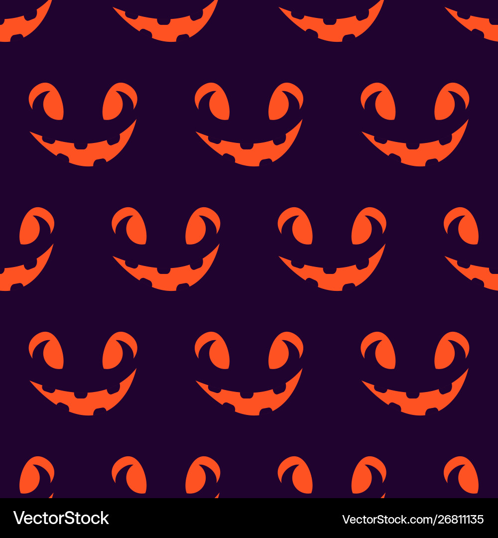 Halloween scary faces seamless pattern Halloween scary faces seamless pattern vector image