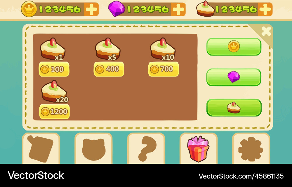Komplettes Set von Level-Taste Spiel ui Pop-up-Symbol vektorbild