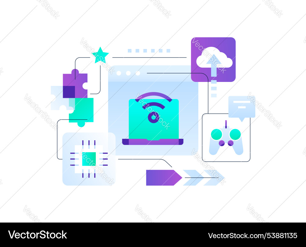 Modern technology and networking - flat design Modern technology and networking - flat design vector image