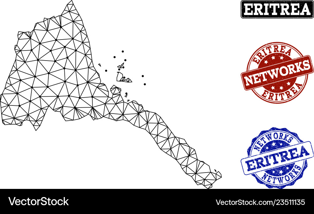 Polygonale Netznetzkarte von eritrea Polygonale Netznetzkarte von eritrea vektorbild
