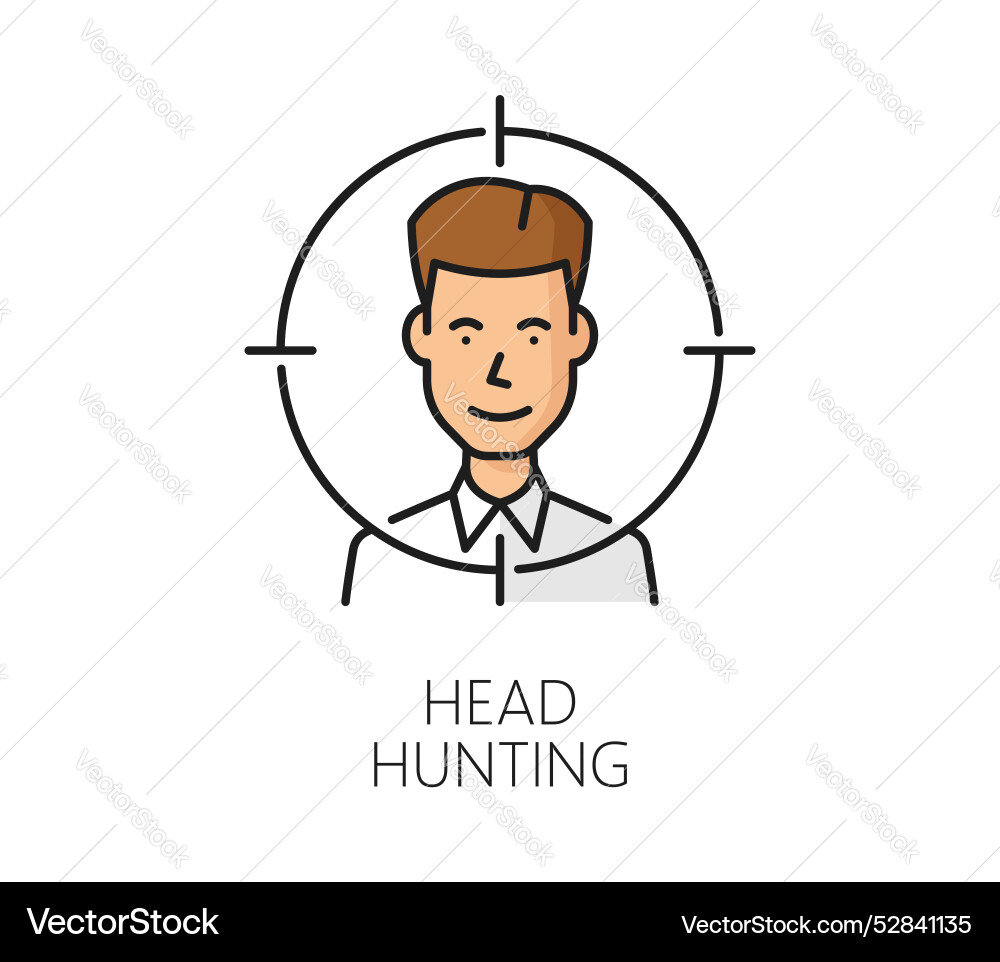Recruitment or head hunting color line icon Recruitment or head hunting color line icon vector image