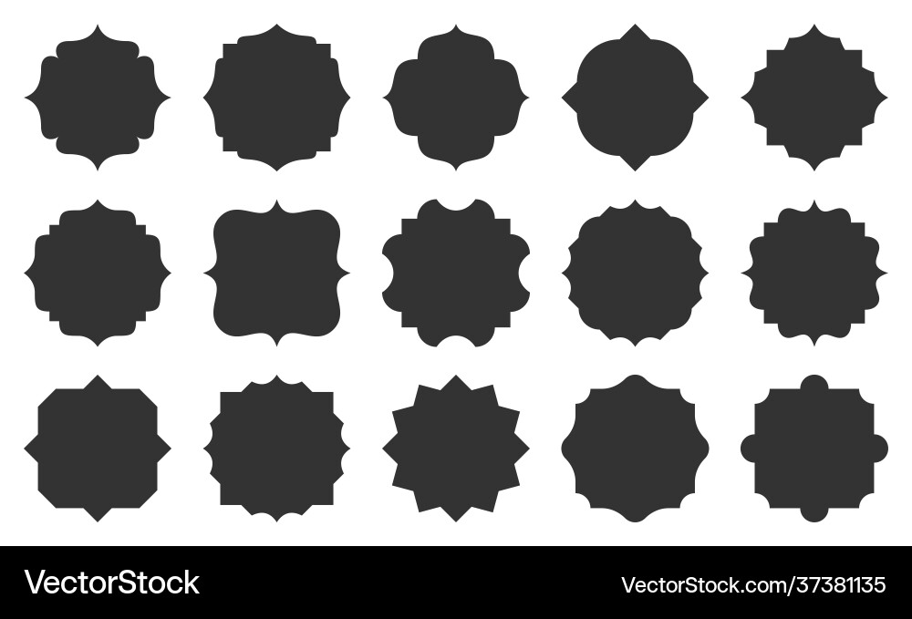 Royal retro blank vignette text frame tag set vector image