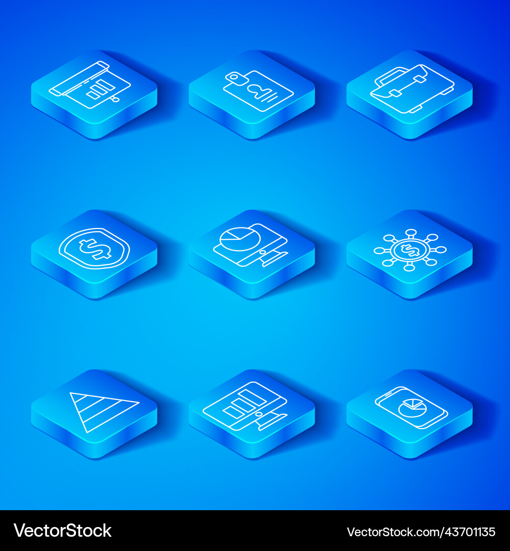 Set line pyramid chart infographics computer vector image