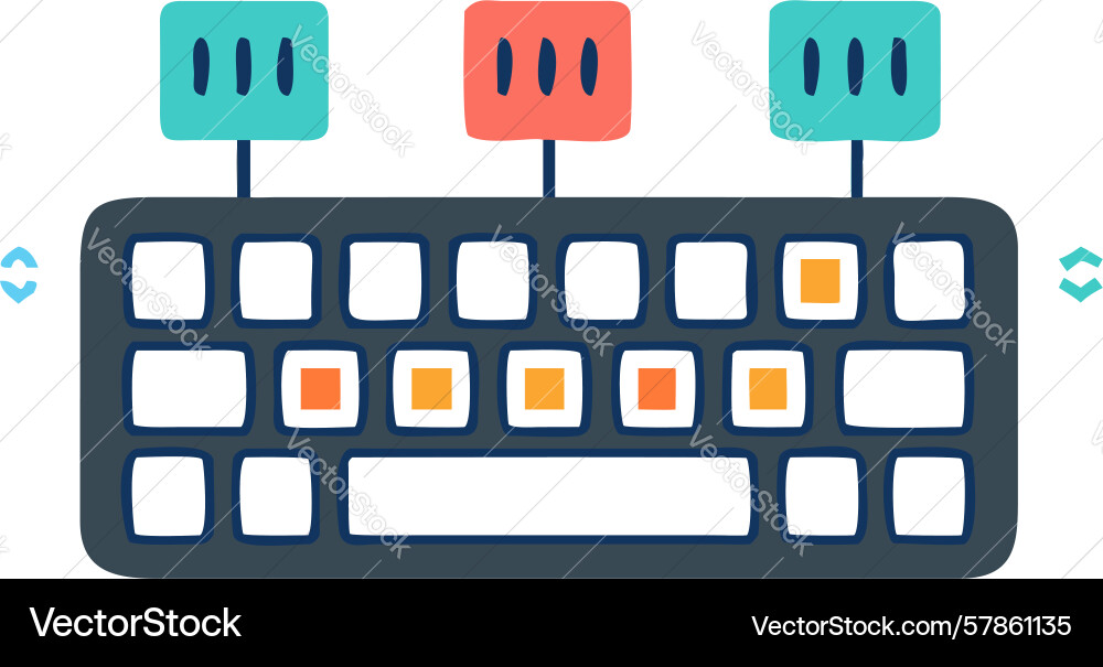 Smart keyboard with interactive controls vector image