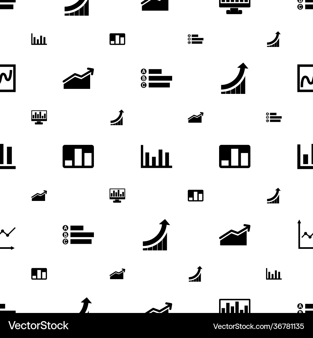 Statistic icons pattern seamless white background Vector Image