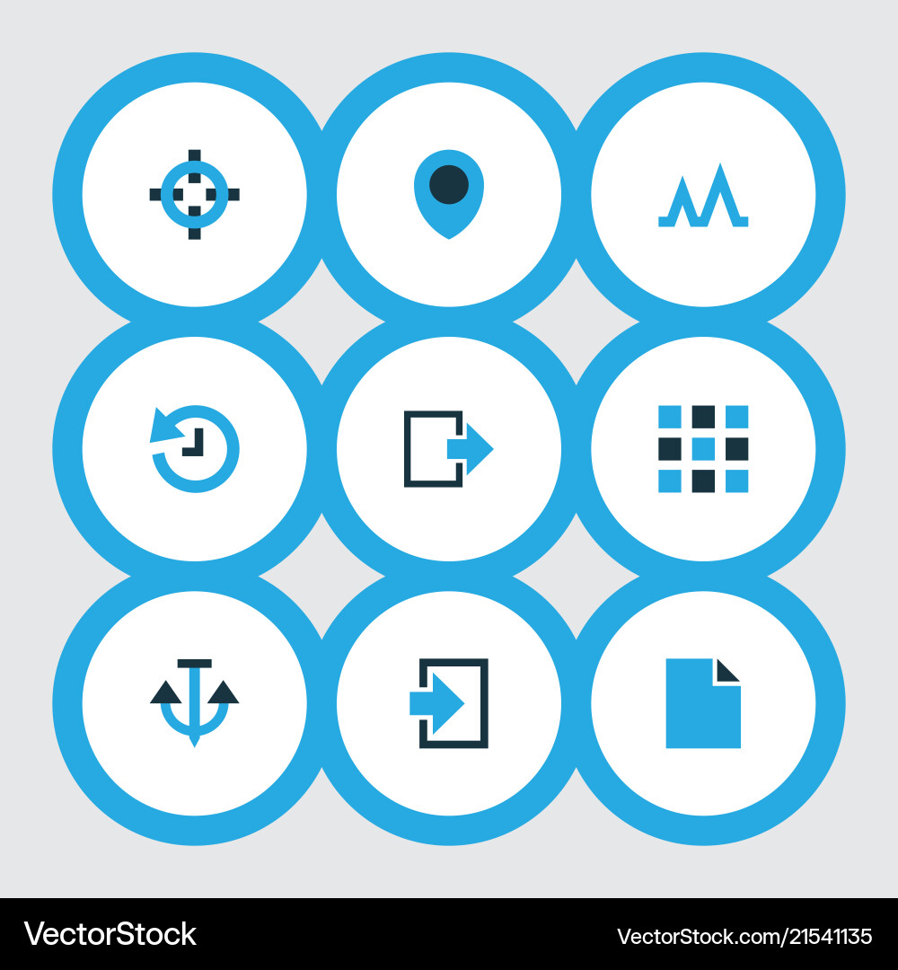 User icons colored set with history activity User icons colored set with history activity vector image