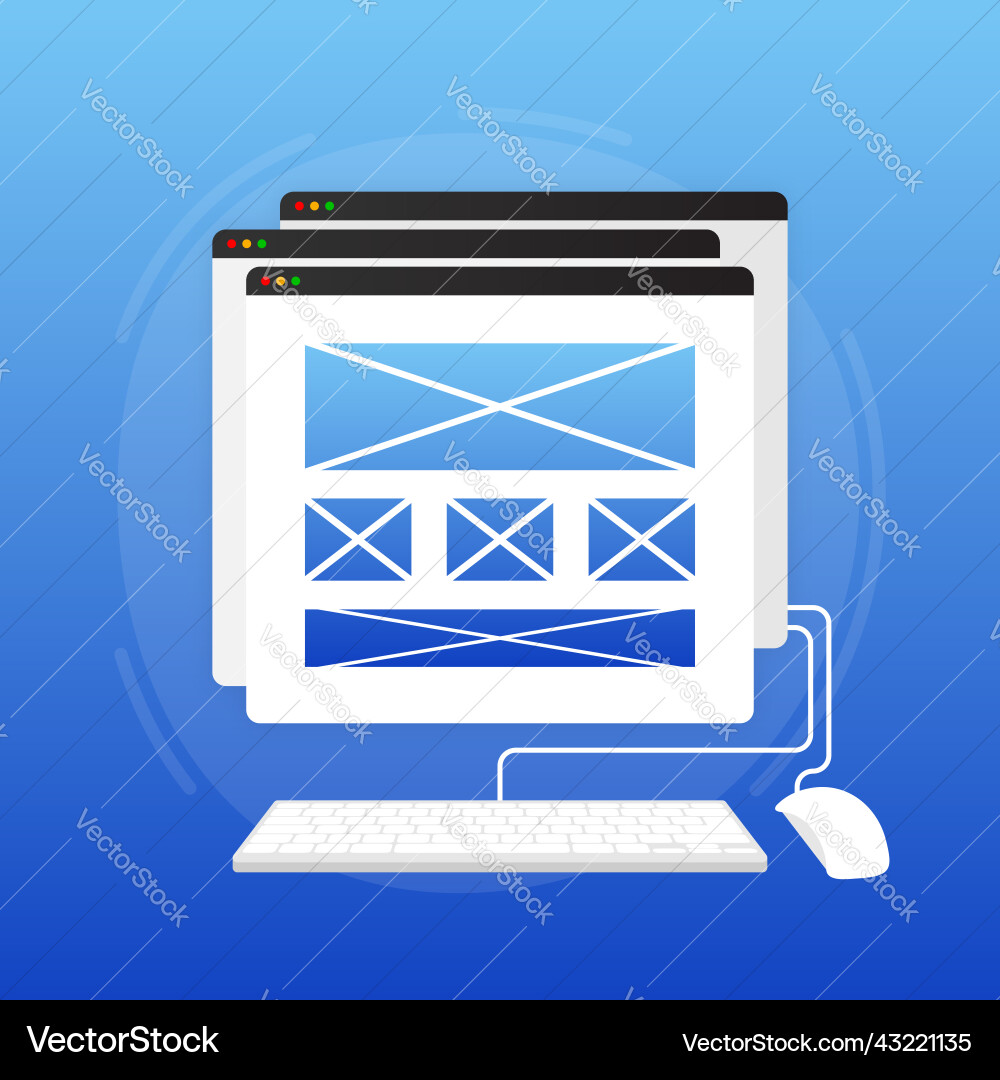 Web ui-ux design development digital Web ui-ux design development digital vector image