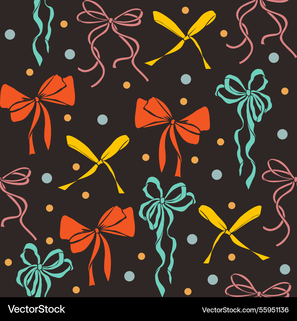 A seamless pattern background with colorful bows A seamless pattern background with colorful bows vector image