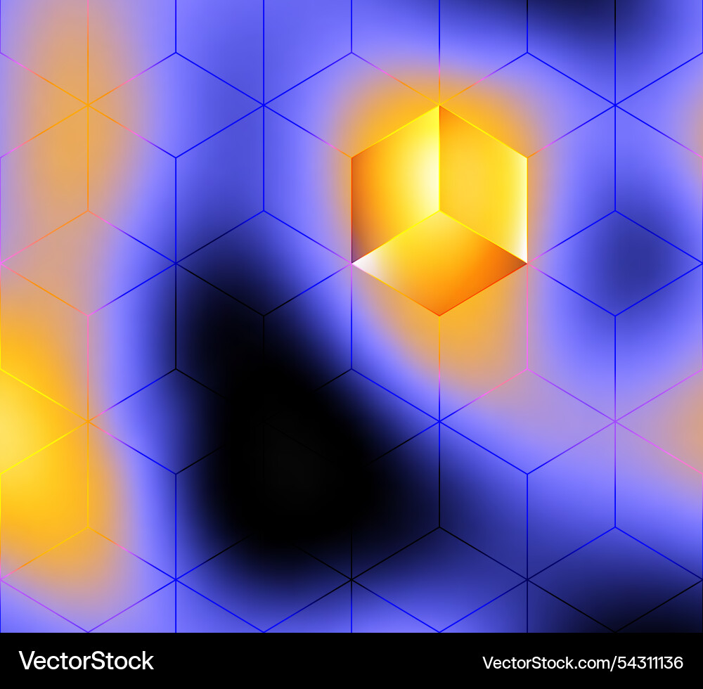 Abstract cubes pattern blurred background vector image