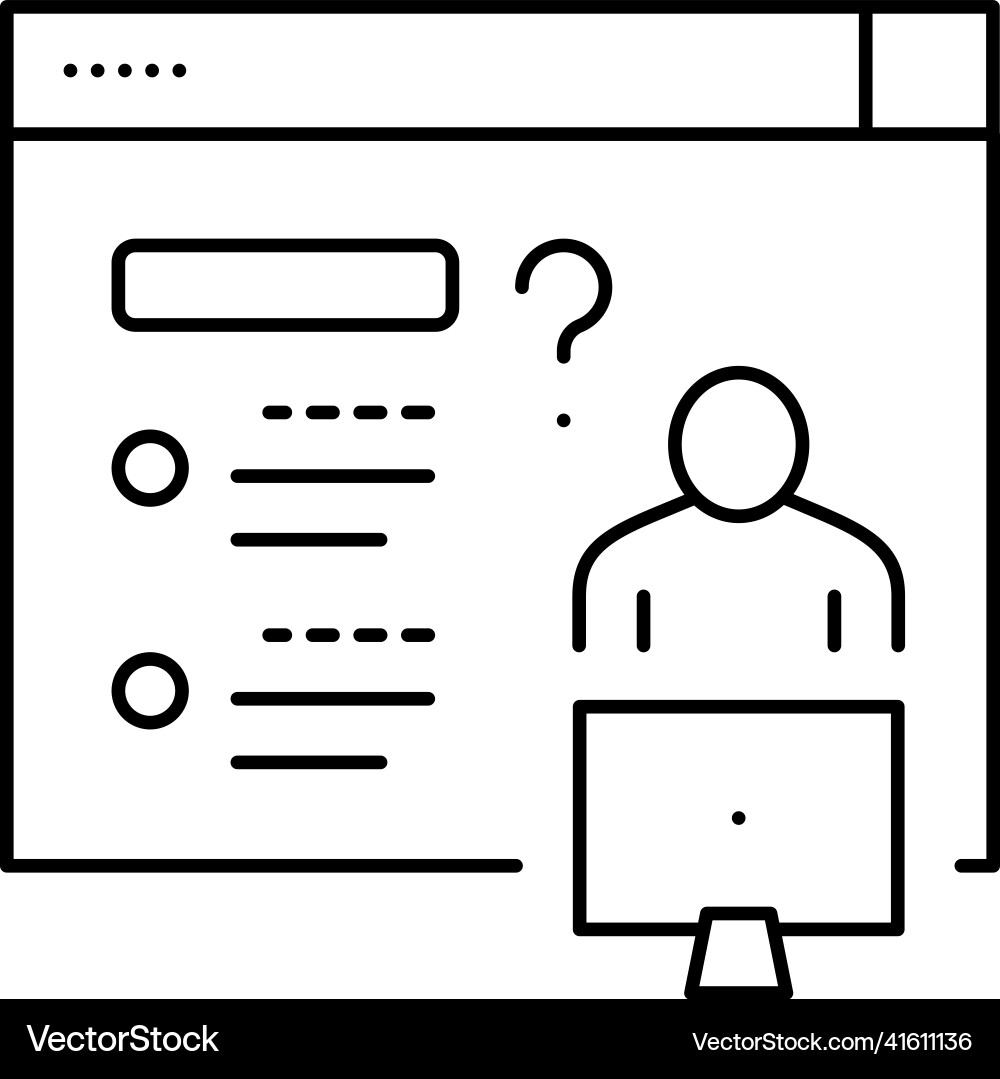Asking question for solve problem line icon Asking question for solve problem line icon Vector Image