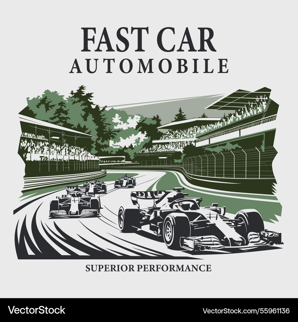 Dynamic scene of race cars Dynamic scene of race cars vector image