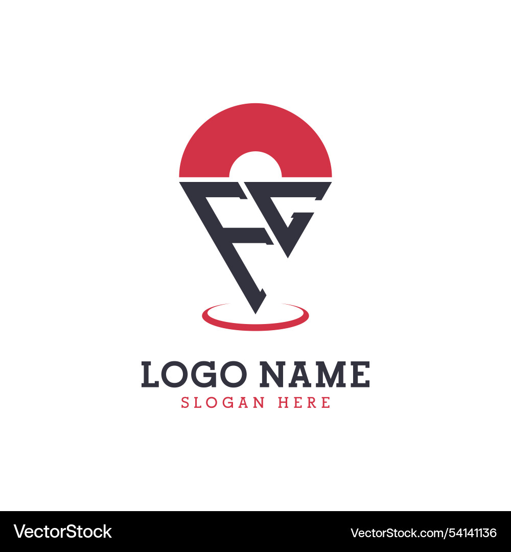 Fc location icon design modern pinpoint logo Vector Image