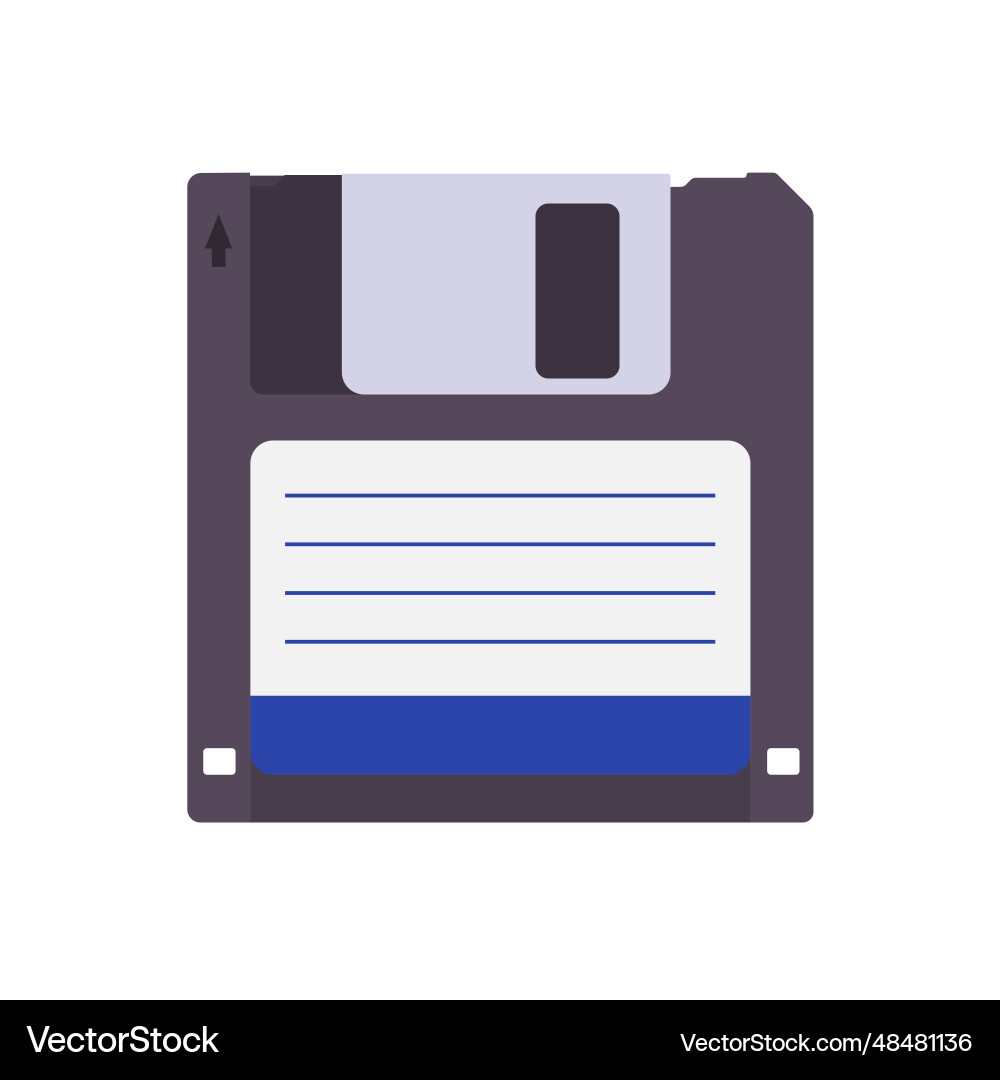 Floppy disk flat clean icon design element Floppy disk flat clean icon design element vector image