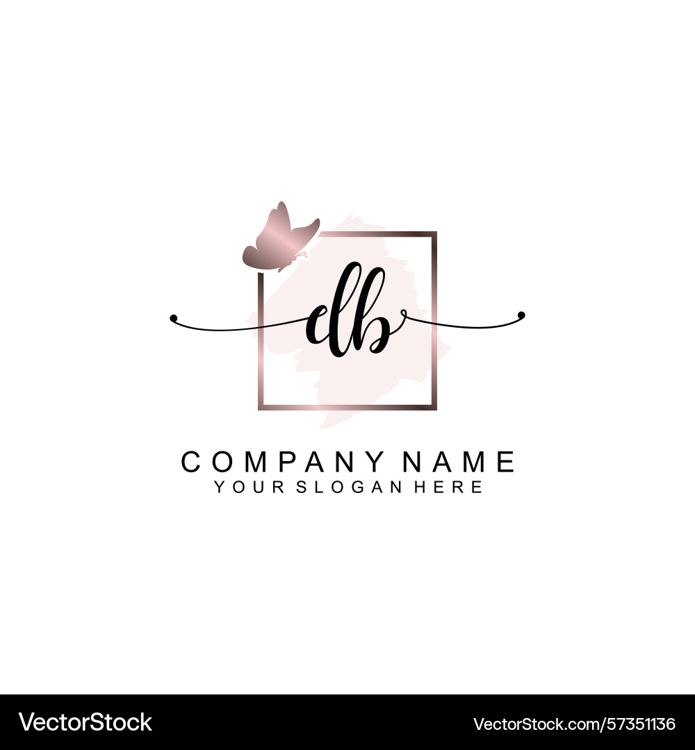 Minimalist handwritten db initial logos with soft Minimalist handwritten db initial logos with soft vector image