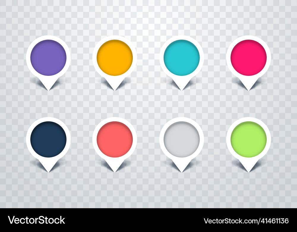 Pin oder Pointer in unterschiedlicher Farbe eingestellt Pin oder Pointer in unterschiedlicher Farbe eingestellt vektorbild