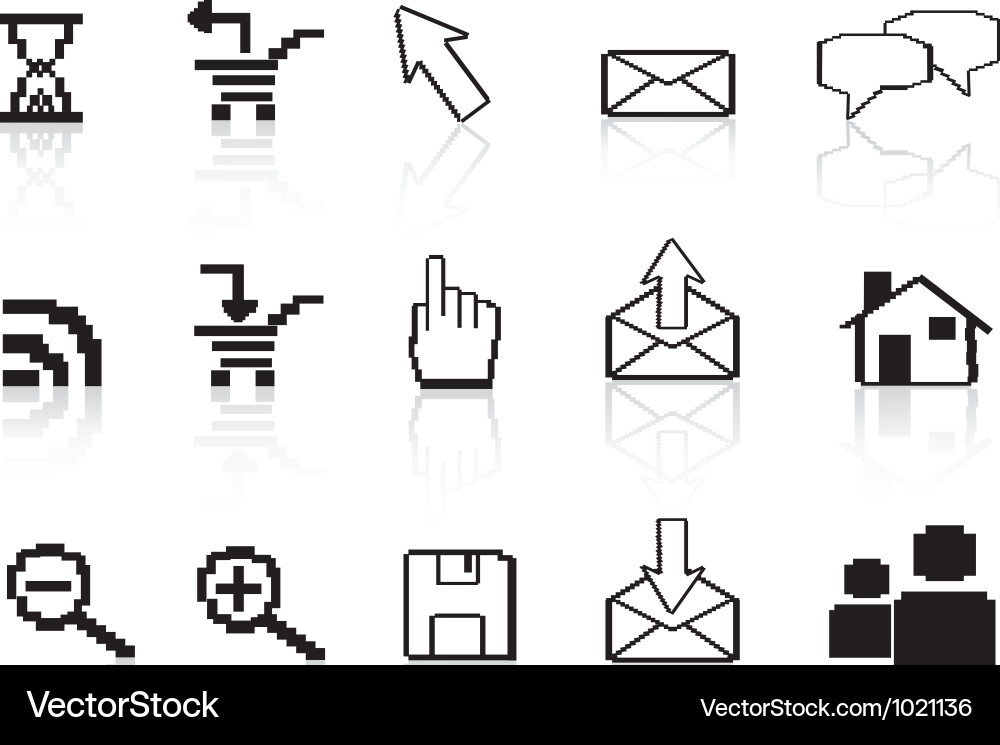 Pixel computer icons Vector Image