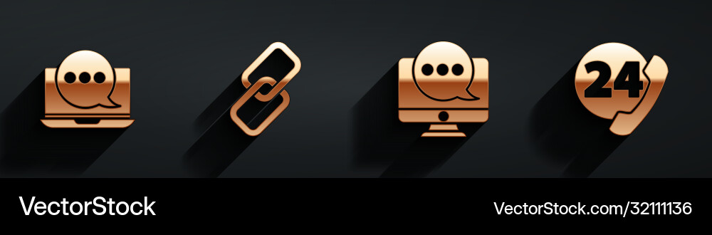 Set chat messages notification on laptop chain Set chat messages notification on laptop chain vector image