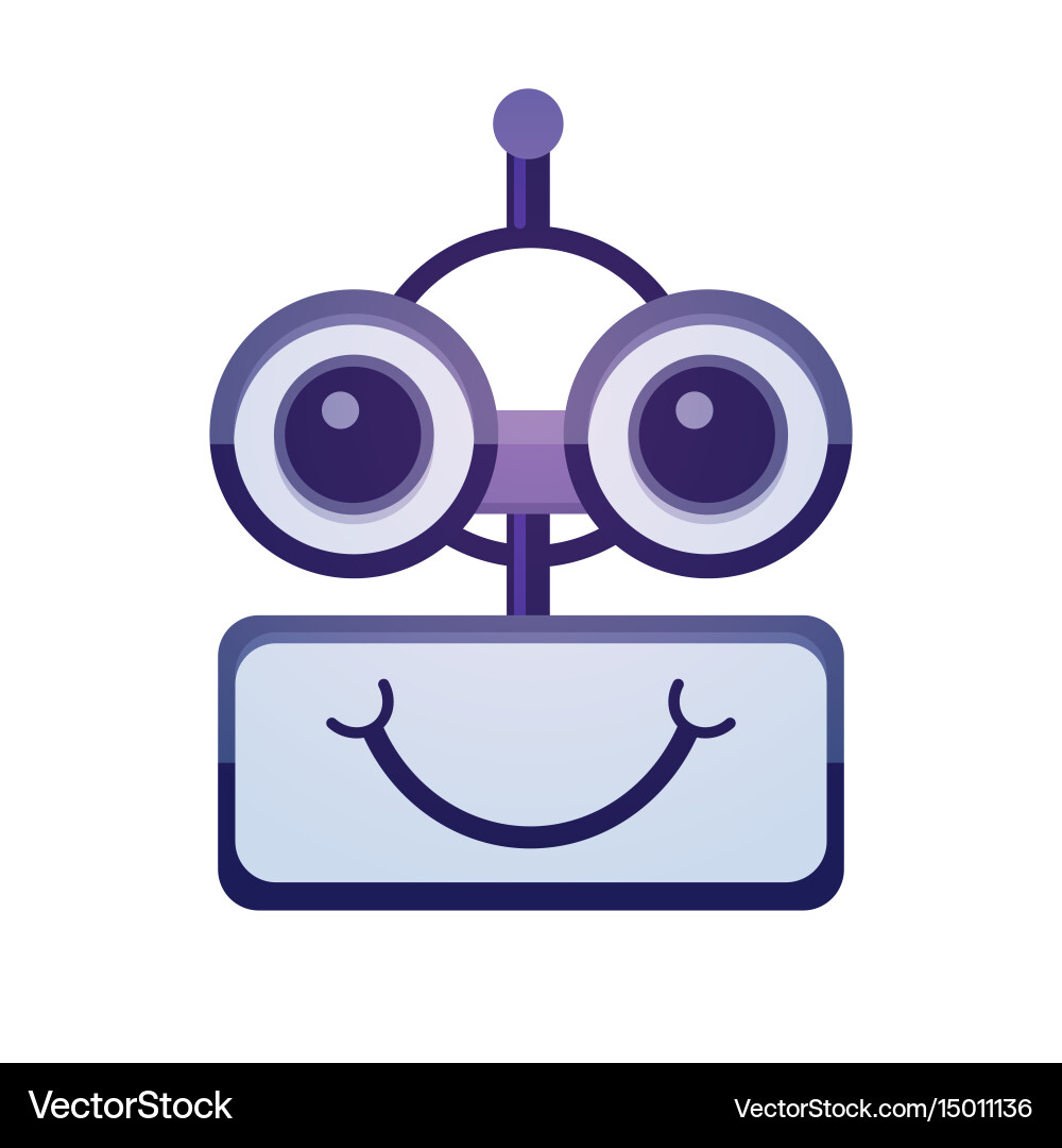Smiling Robot Icon - Chatbot Face vector image