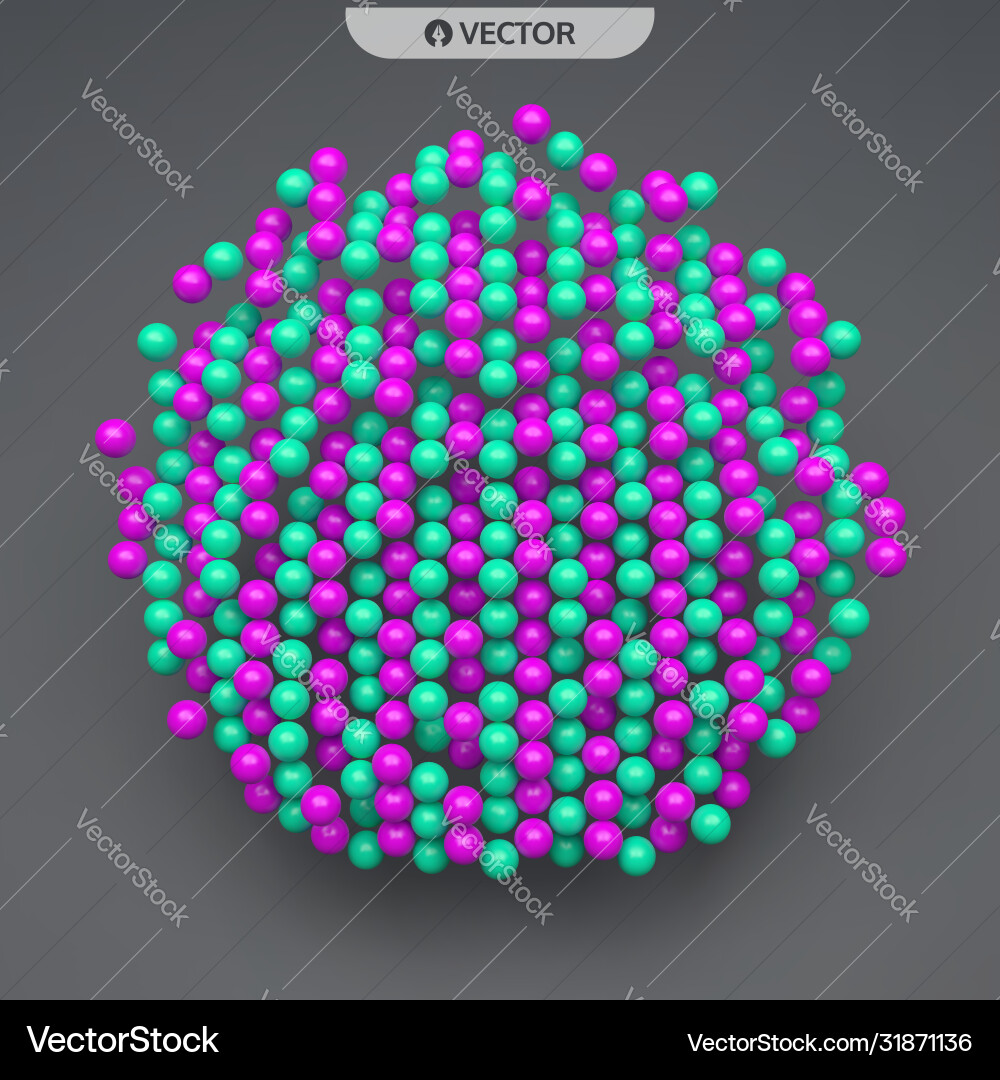 Sphere abstract structure with particles Vector Image