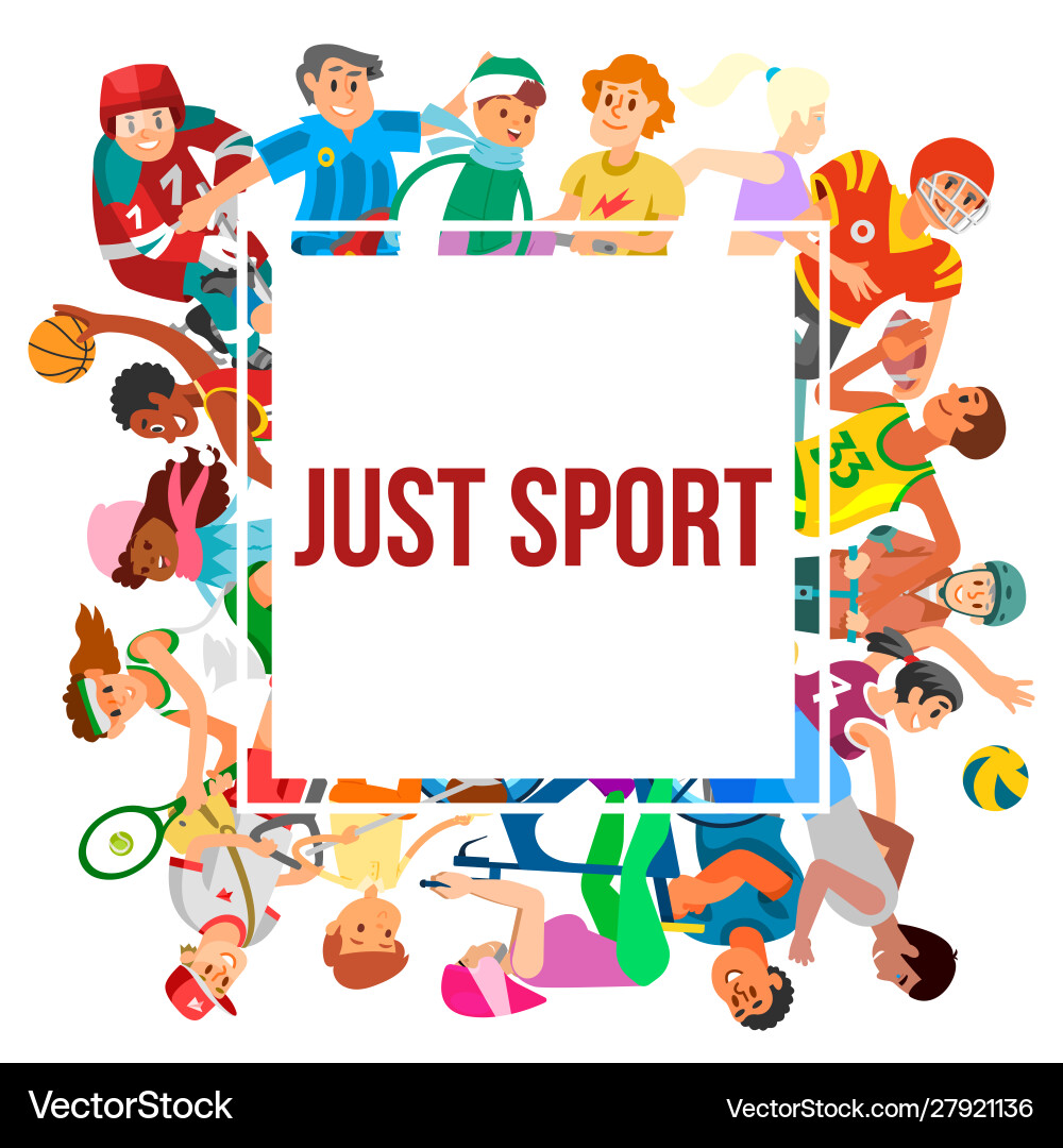 Sport Cartoon People Frame vektorbild
