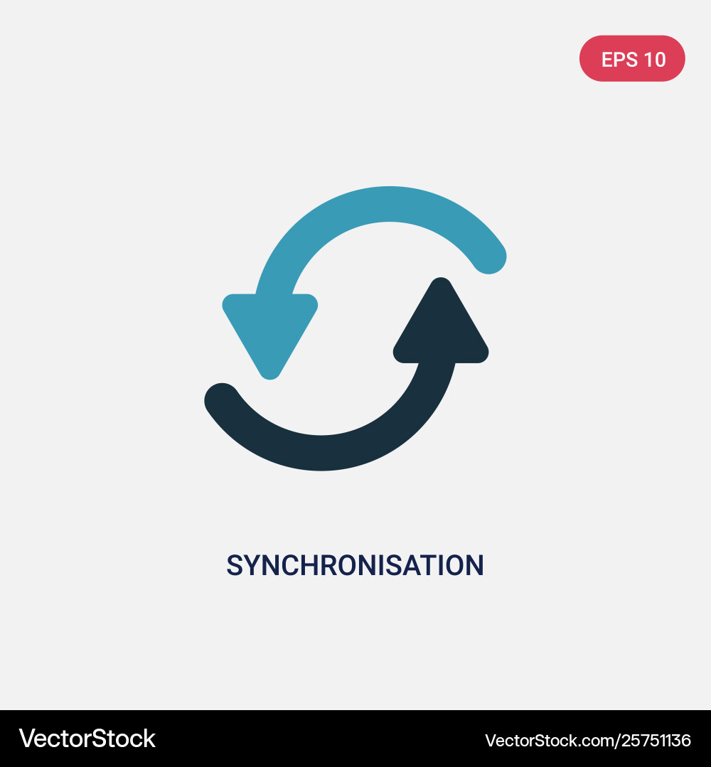 Two color synchronisation icon from user vector image