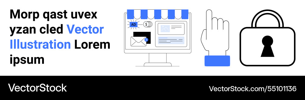 Website storefront interface hand pointing Website storefront interface hand pointing vector image