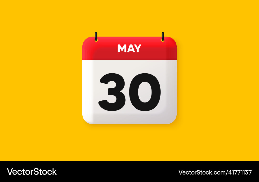 30th day of the month icon event schedule date vector image