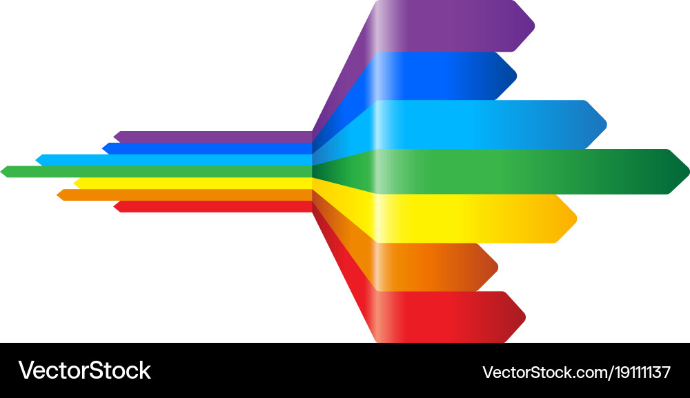 Abstract rainbow arrow pattern design vector image