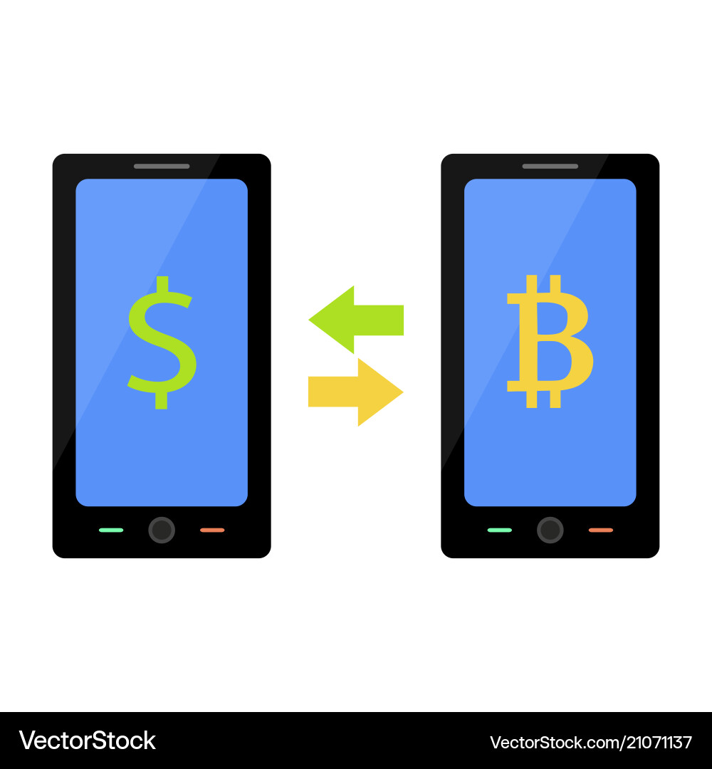 Bitcoin and dollar exchange – Royalty-Free Vector | VectorStock