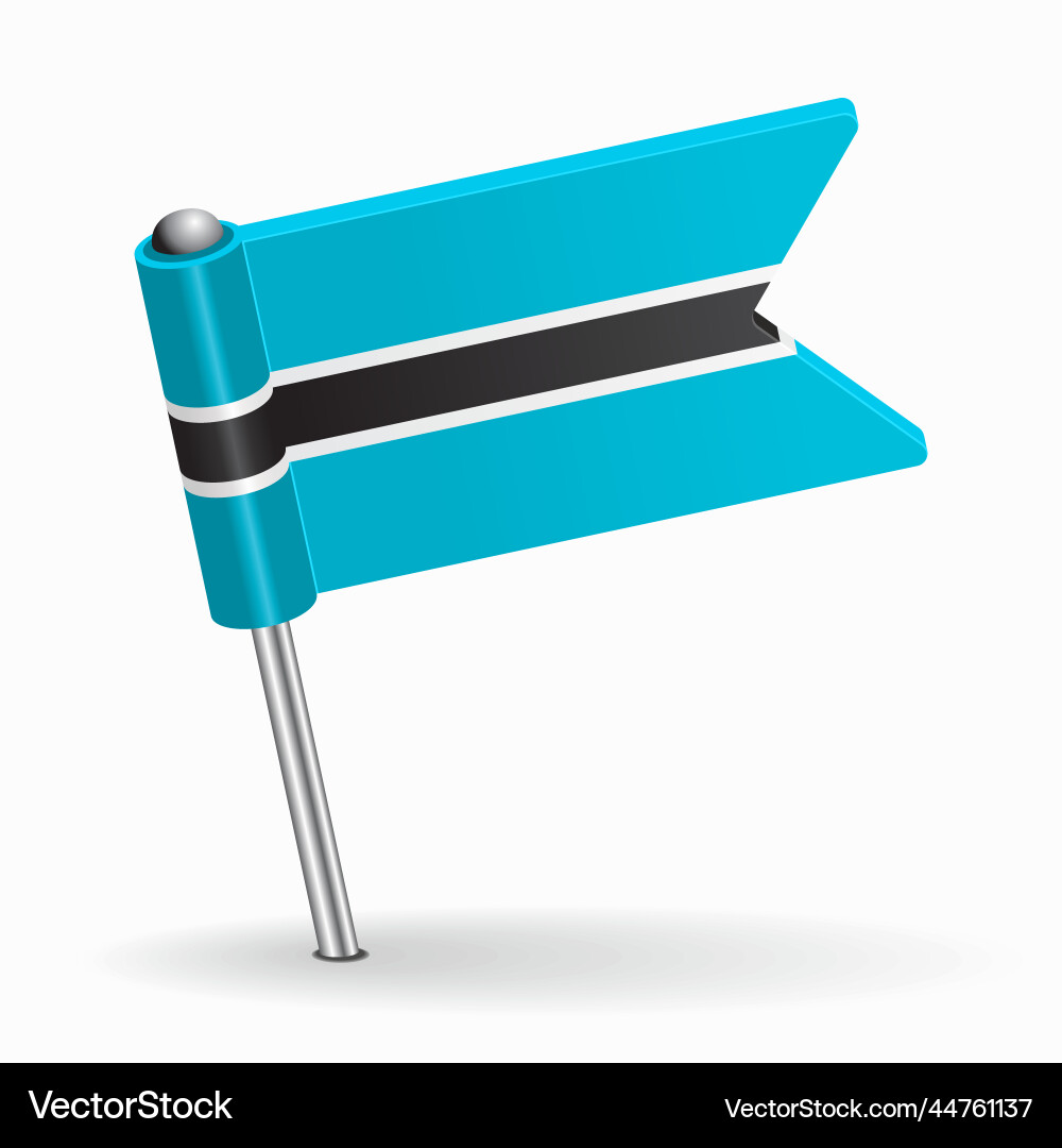 Botswana Flag Map Pointer vector image
