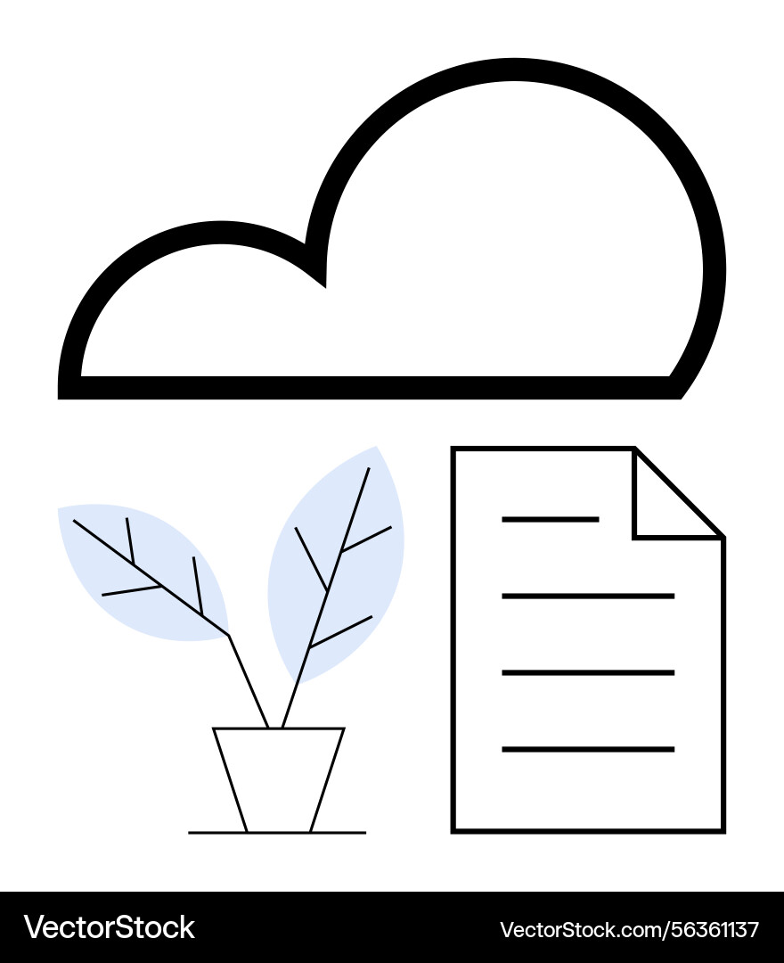 Cloud storage concept with document file digital Vector Image