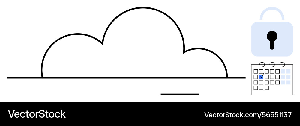 Cloud storage secured with encryption Cloud storage secured with encryption Vector Image