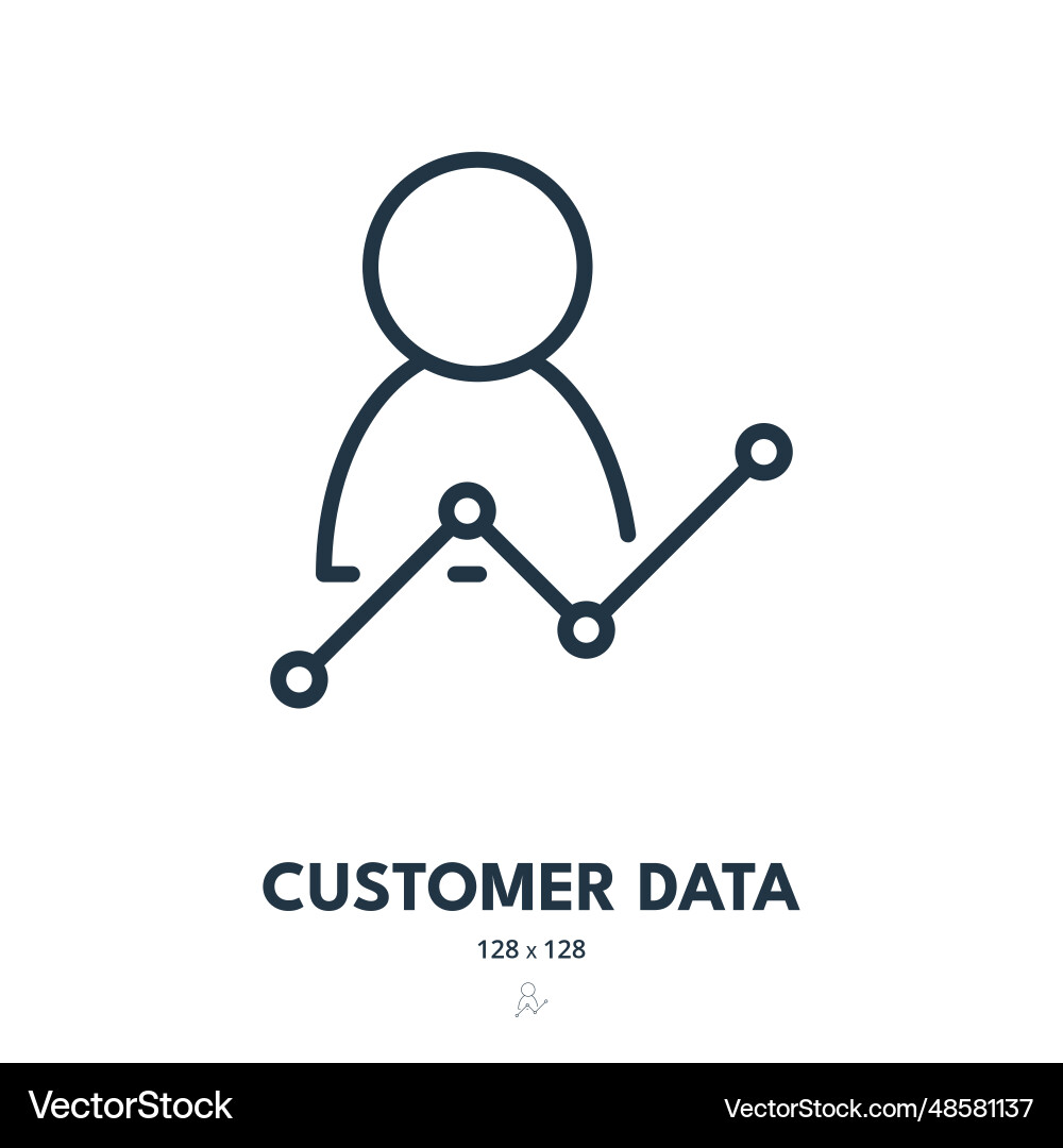 Customer data icon client consumer metrics vector image