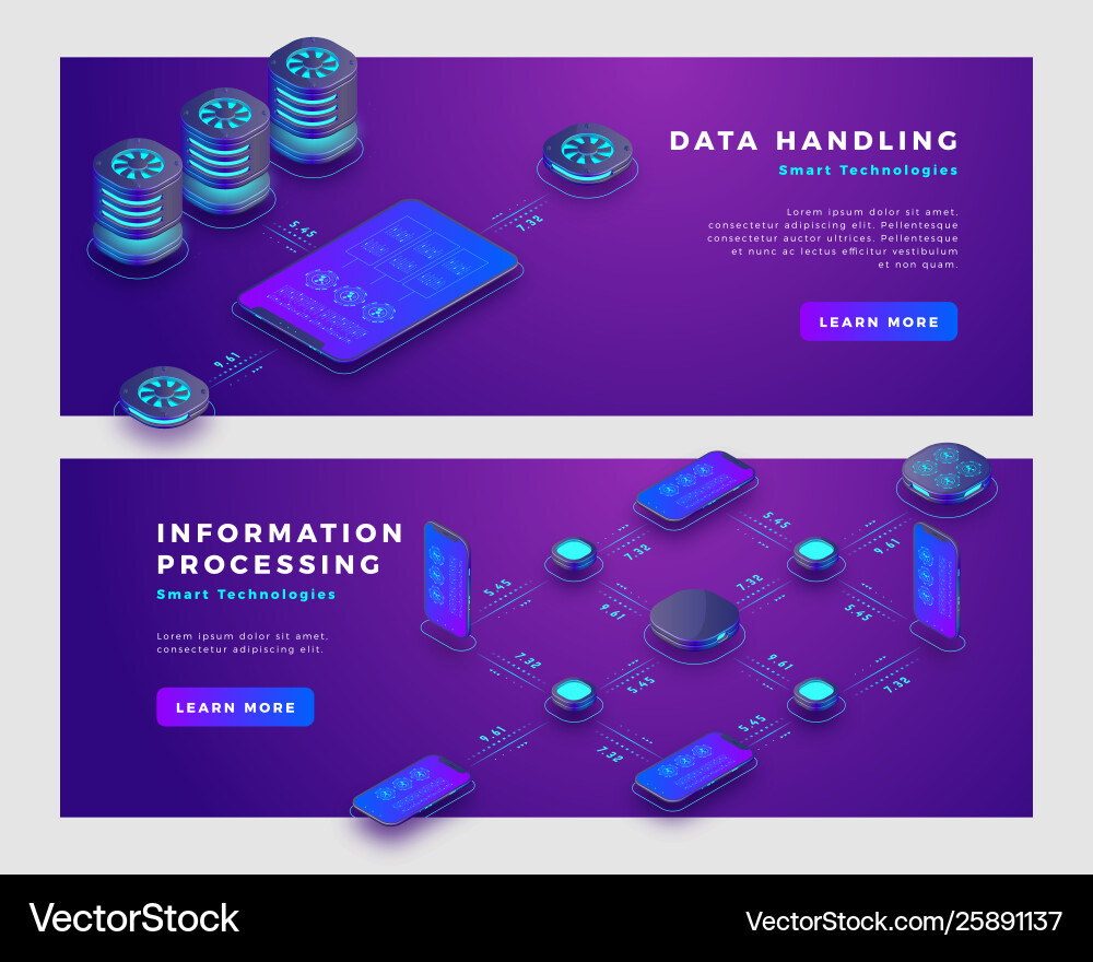 Data handling and information processing concept Data handling and information processing concept vector image
