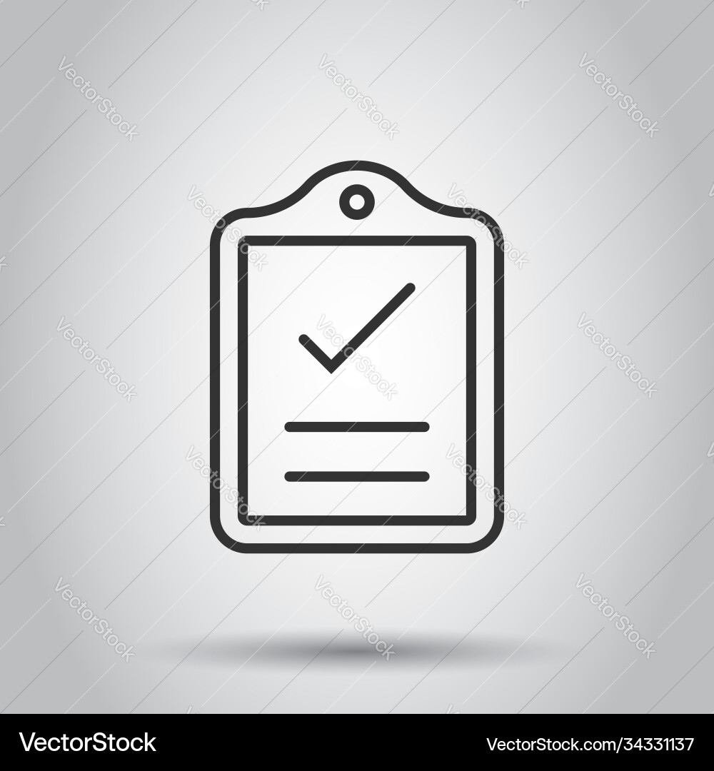 Document checklist icon in flat style report Document checklist icon in flat style report Vector Image