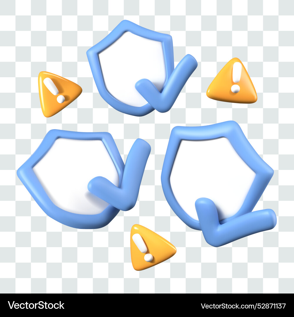 Empty shield with check mark bright triangular vector image
