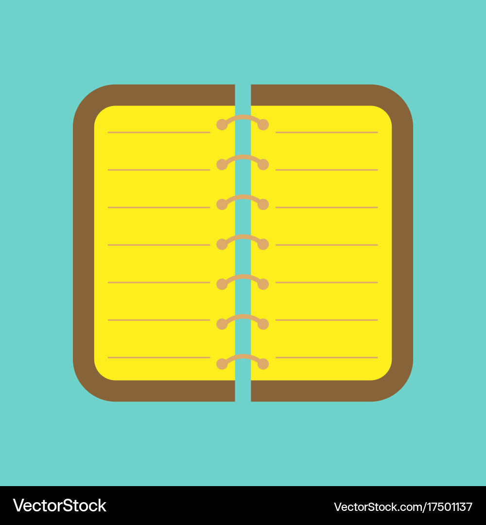 Flat icon on background spiral notepad notebook vector image